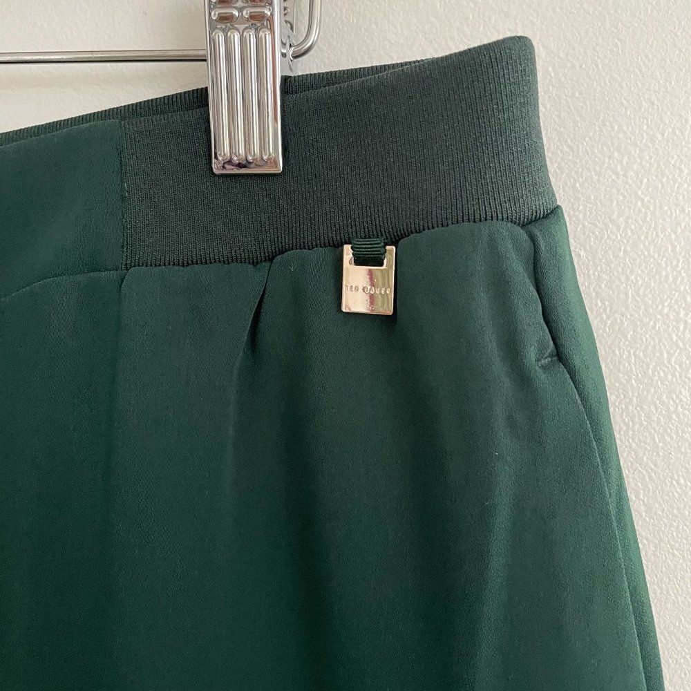 Ted Baker Aliadd Rib Detail Jogger Trouser Pants Green US 8-10 Career NWT - Picture 7 of 13